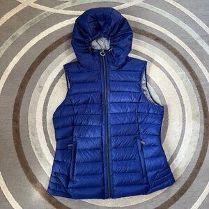 MICHAEL Michael Kors Packable Down Blue Hooded Vest Woman's Size Medium